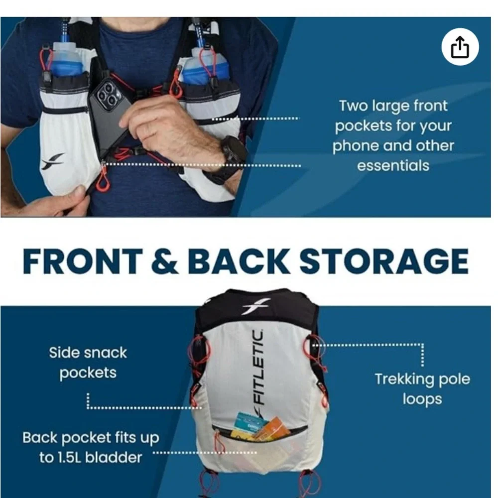 Running Hydration Vest with Water Bottles - XS - Picture 4 of 4